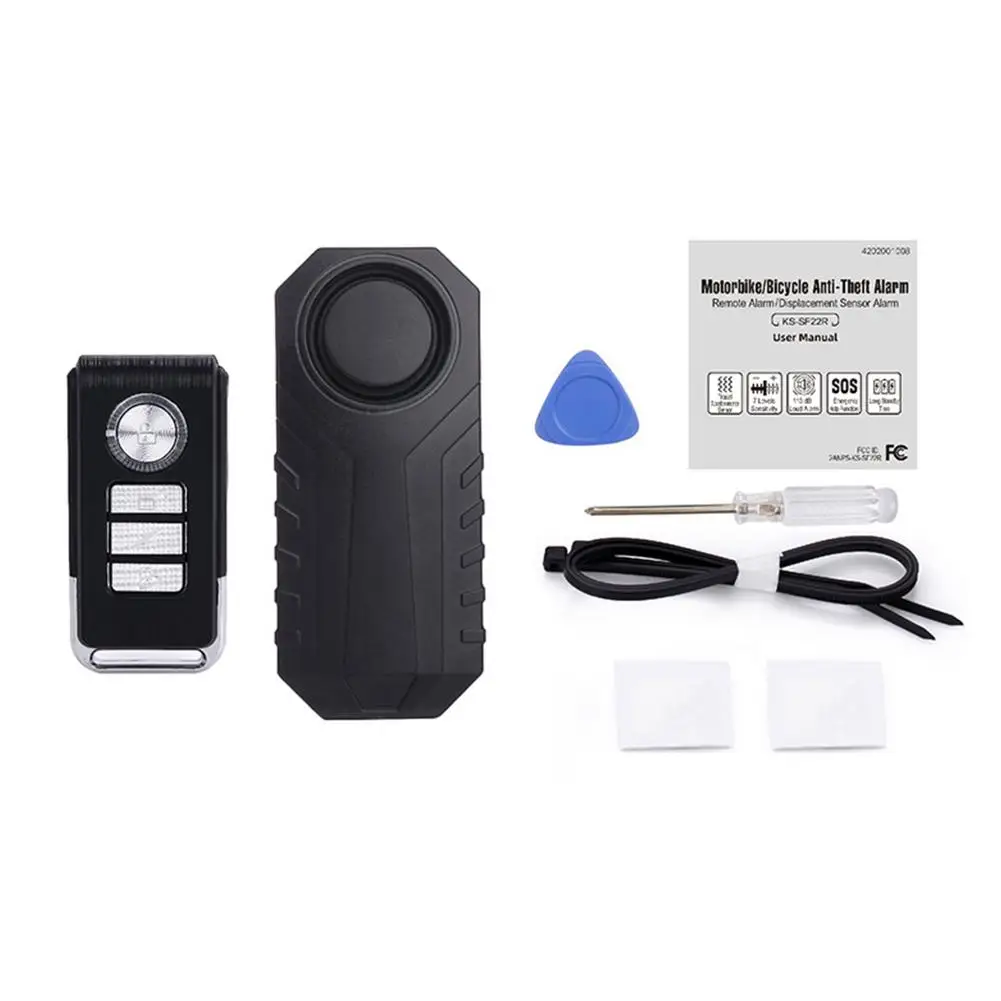 Remote Control Bicycle Alarm Wireless Vibration Anti-theft Suitable For Motorcycle/door/window Displacement Sensor | Автомобили и