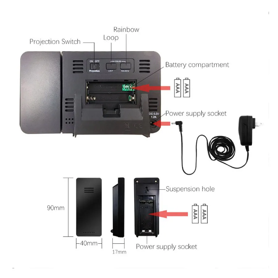 Хит продаж светодиодный цифровой будильник проектор настольные часы для спальни