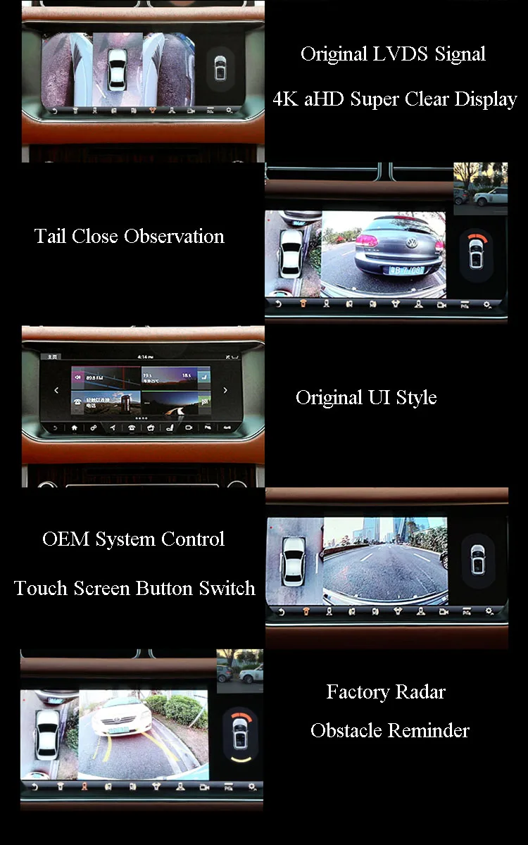 Dashboard несколько ультра широкий объектив 360 видео для Range Rover Evoque Откройте для себя 5 XFL XEL F-PACE E-PACE OEM 10," Мультимедиа gps
