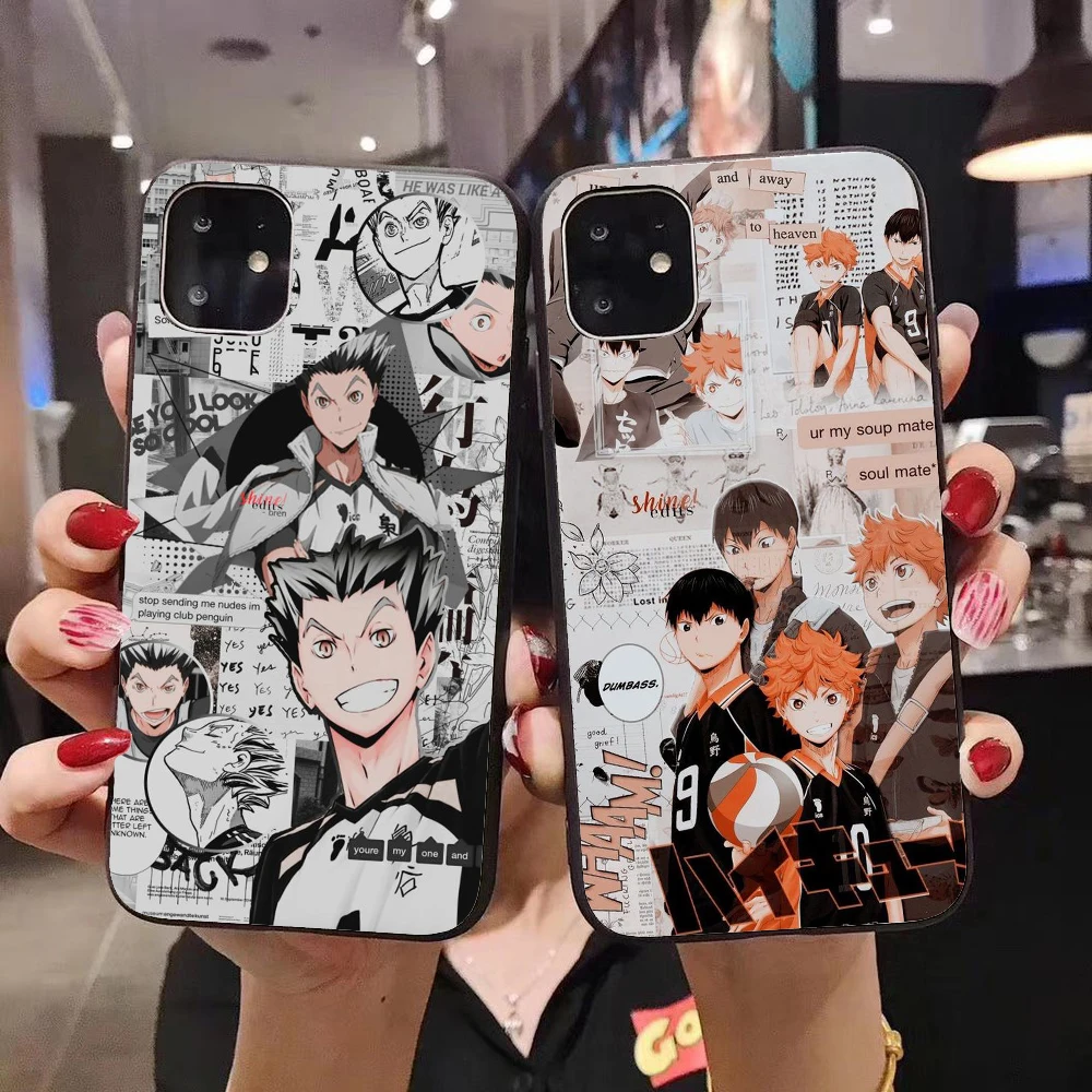 Чехол для телефона Haikyuu Hinata мягкий черный чехол из ТПУ с аниме iPhone 11 Pro MAX X XR XS 7 8 Plus 6