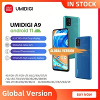 umidigi a9 global version smartphone android 11 helio g25 octa core 3gb64gb 6 5313mp ai triple camera hd 5150mah cellphone