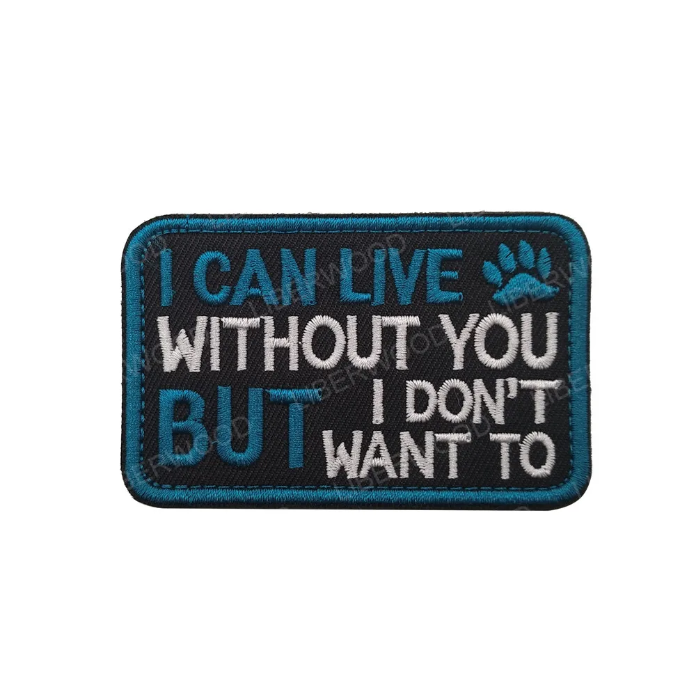 blue I CAN LIVE Служебная терапия собака животное мед медицинская Рабочая собака в дрессировке эмблема значок k9 K-9 патч для собаки PET сбруя-жилет - Цвет: blue I CAN LIVE