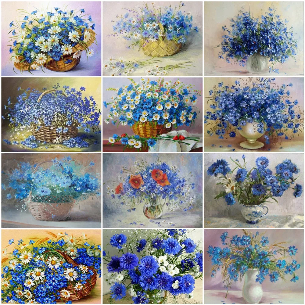 

HUACAN 5D Diamond Painting Flower Diamond Embroidery Full Square Round DIY Mosaic Rhinestone Cross Stitch Wall Art