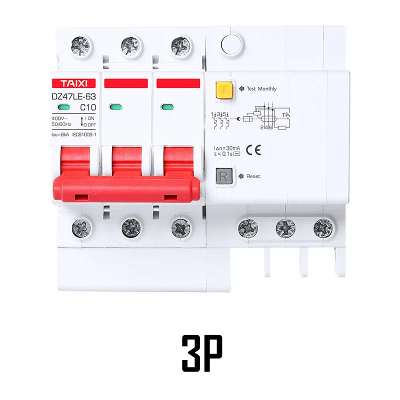Автоматический выключатель Mini RCD RCBO DZ47 10A 16A ток 30mA 15mA MCB защита от утечки бытовой