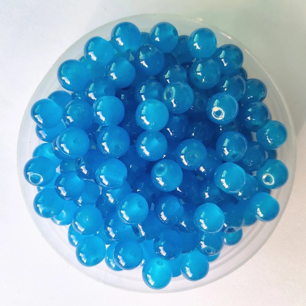 4681012 мм розовое Изумруд Круглые Натуральные бусы материал Нефрит Стеклянные