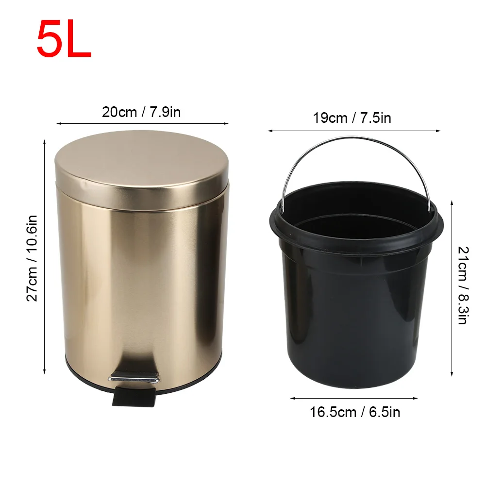 Нержавеющая сталь мусорный бак Pedaled большой Ёмкость офисные Кухня контейнер
