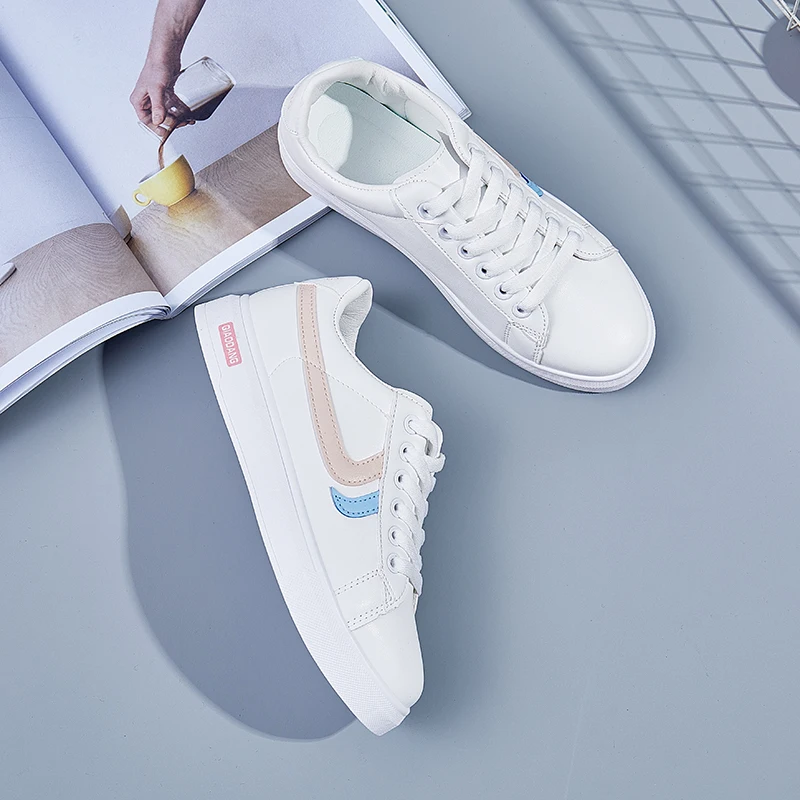 

Fashion Women shoes Flat White Shoes for Women 2021 Spring New Student Daily Korean Style Lace up Casual White Shoes for Women