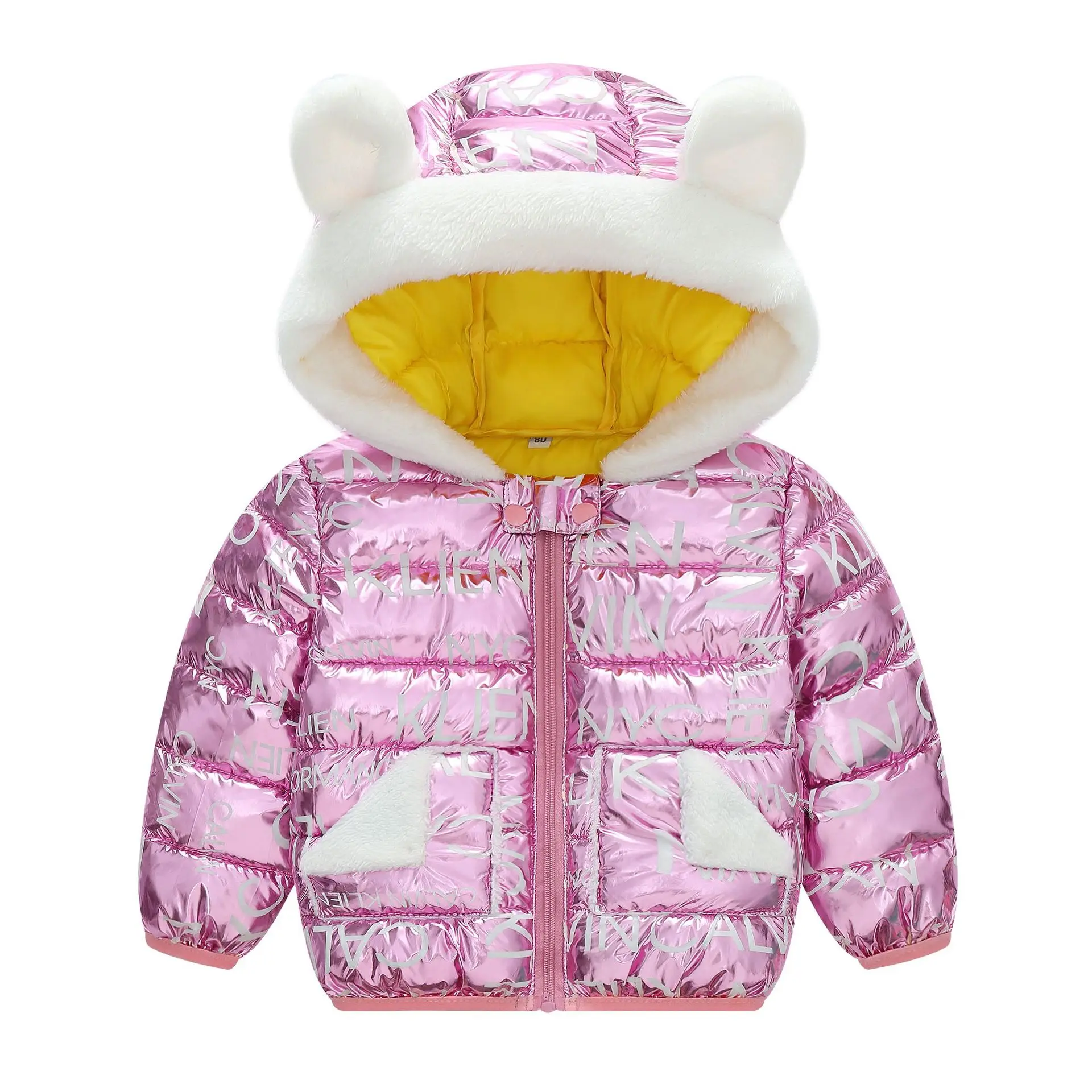 

Jackets For Girls Autumn Winter Glossy Baby Girls Clothes Coats Hooded Children Clothes Windbreaker Boy Clothes For Kids Jackets