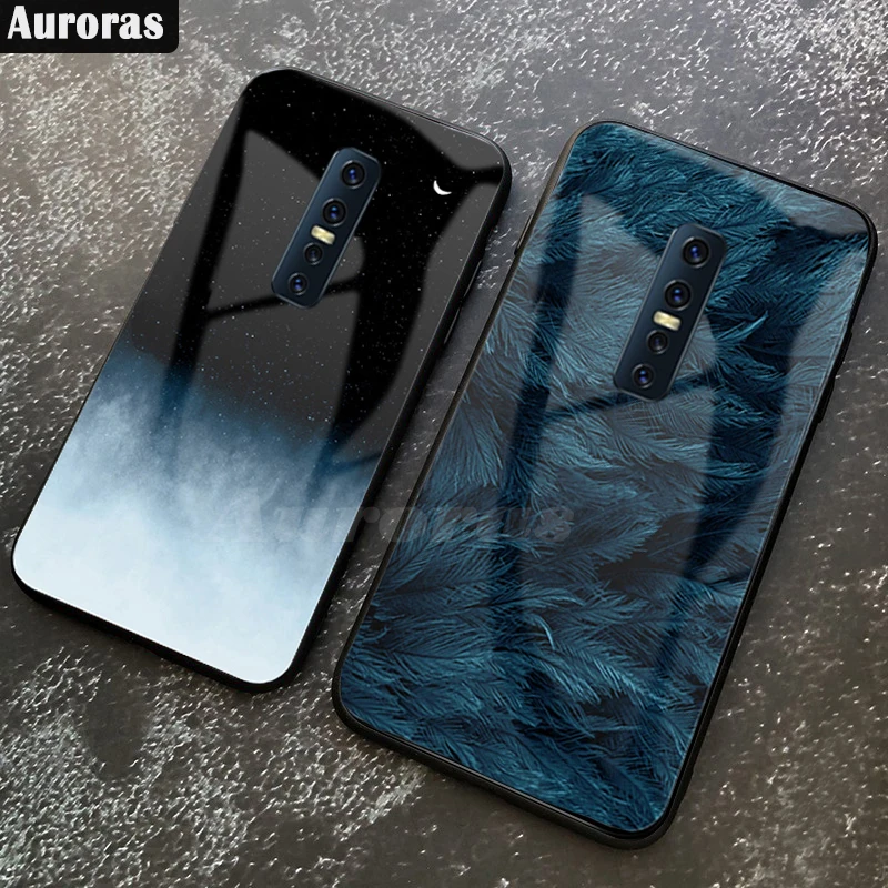 Чехол Auroras для Vivo V17 Pro чехол телефона с принтом из закаленного стекла и перьев VIVO