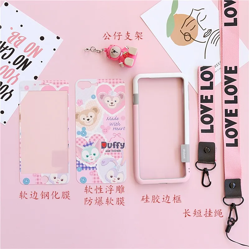 Для iPhone11pro max 8 7Plus противоударный бампер+ Duffy пленка для экрана из закаленного стекла для iPhone Xsmax xr 7 8 plus 6S 11 ремешок