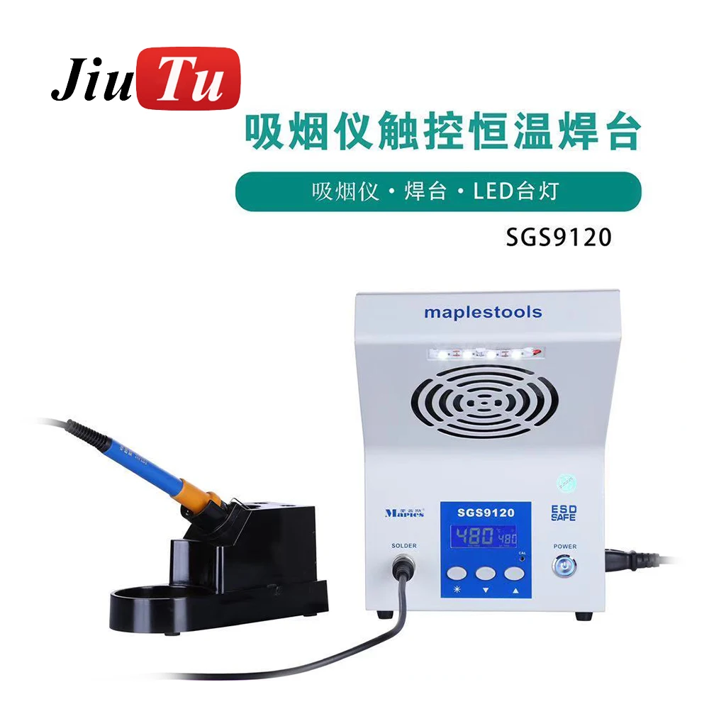 For Mobile Phone Repair Electric Iron Smoking Instrument Soldering Station With LED Lamp Exhaust Fan Smoke Purifier
