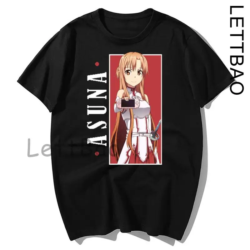

Japanese Anime New Men Sword Art Online T Shirt Fashion Print Summer Women Novelty Cotton Short Sleeve T-shirt Man Funny Tops