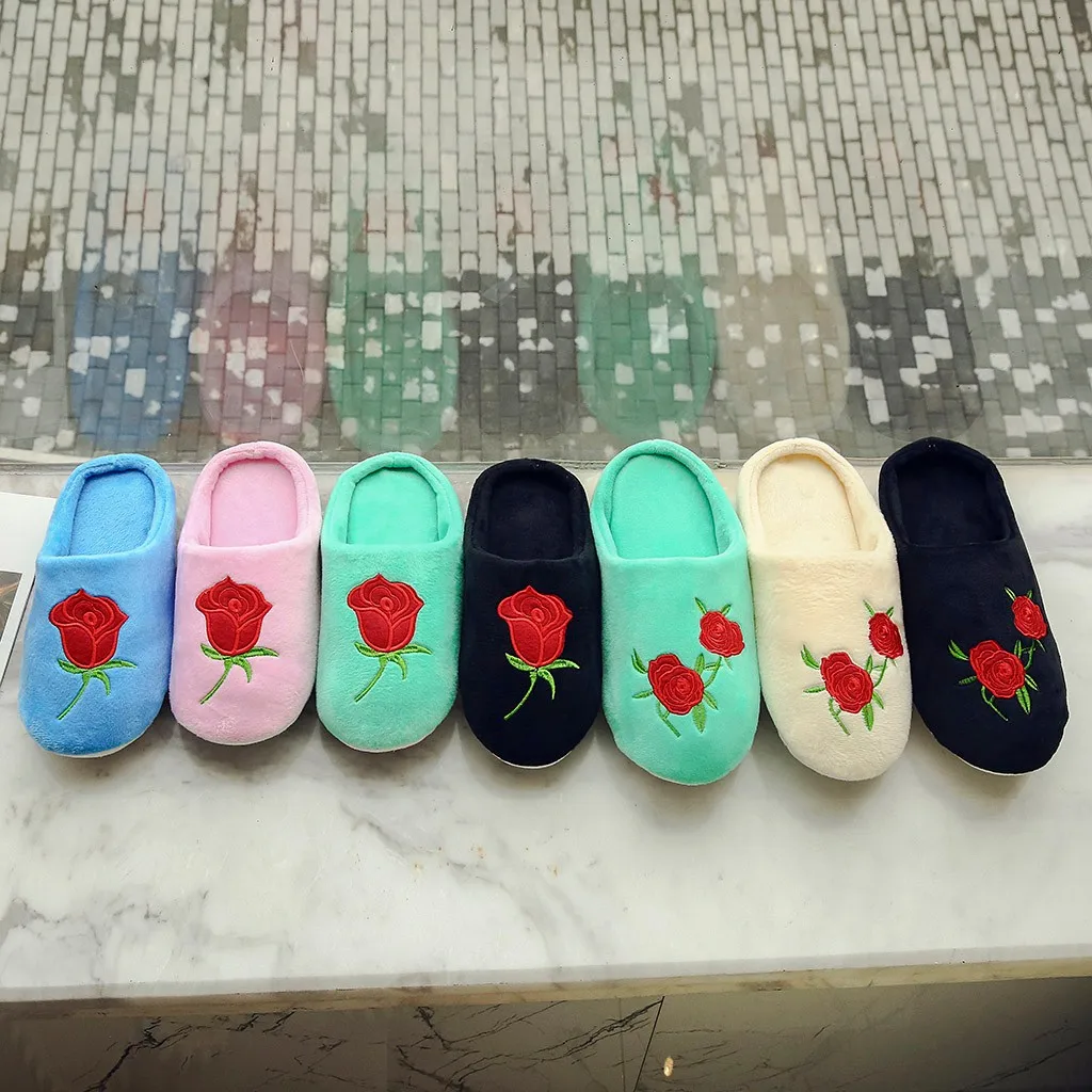 

SAGACE slippers Women Unsexy Warm Flower Slipper Indoors Anti-slip Winter House Shoes Casual Shoes Women Bedroom Slippers female