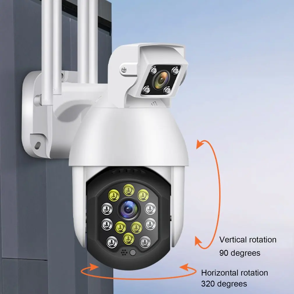 

1080P Smart IP Camera Night Vision Motion Tracking Dual Lens Audio Dome Outdoor Monitor CCTV Surveillance Camera
