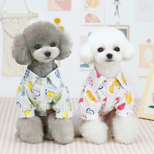 Dog Clothes for Small Dogs Cute Fruit Printed Summer Pets Shirt With Short Sleeve Puppy Pet Cat Vest Cotton Pug Apparel Costumes
