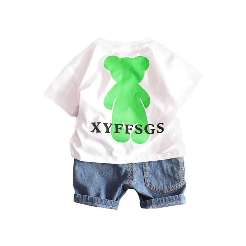 

Baby New Summer Cartoon Clothing Children Boy Girls Print T Shirt Shorts 2Pcs/sets Kids Infant Clothes Toddler Cacual Sportswear