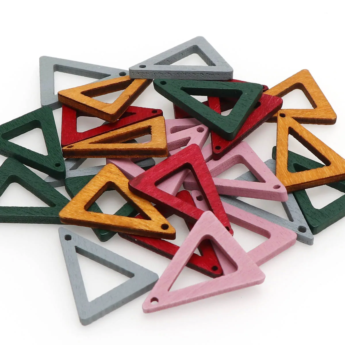 Бусины Из Натурального Дерева треугольные деревянные цветные бусины ручной