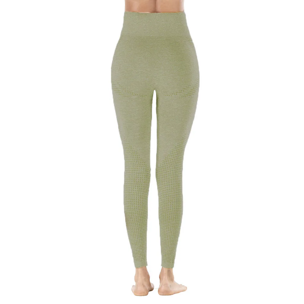 Женские штаны для йоги с высокой талией бесшовные жаккардовые быстросохнущие