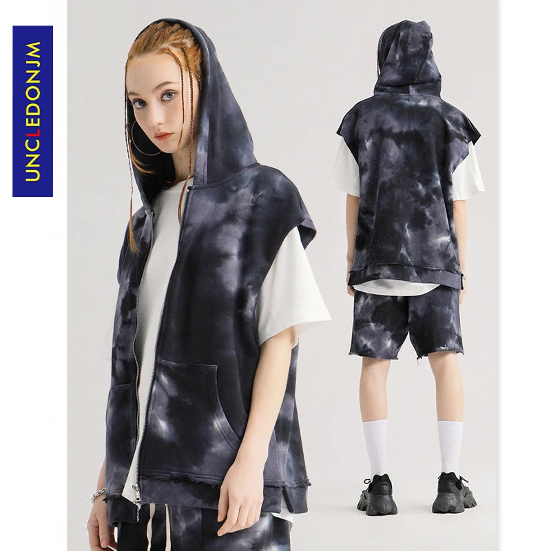 UNCLEDONJM 2020 Летний жилет с капюшоном без рукавов для мужчин фитнеса безрукавки