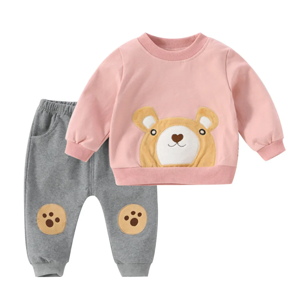 Костюм для маленьких мальчиков детская одежда футболка с рисунком медведя топы