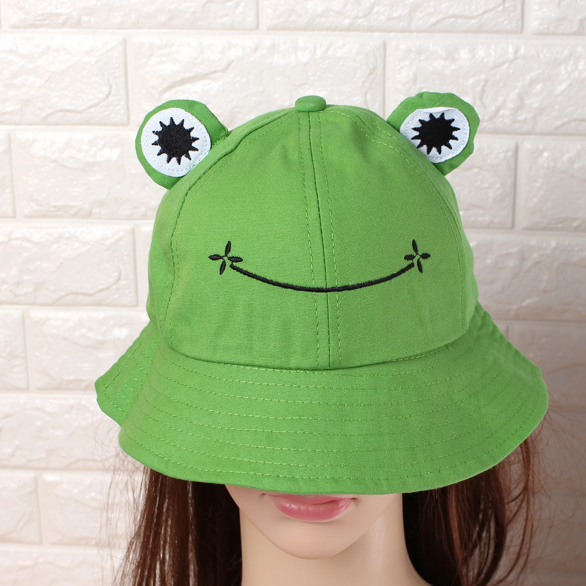 

Green Frog Bucket Hat For Women Summer Autumn Plain Women Panama Outdoor Hiking Beach Fishing Cap Sunscreen Female Sunhat Bob