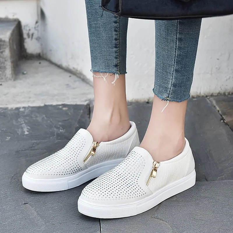 Женская обувь на плоской подошве со стразами Большие размеры 43 Повседневная