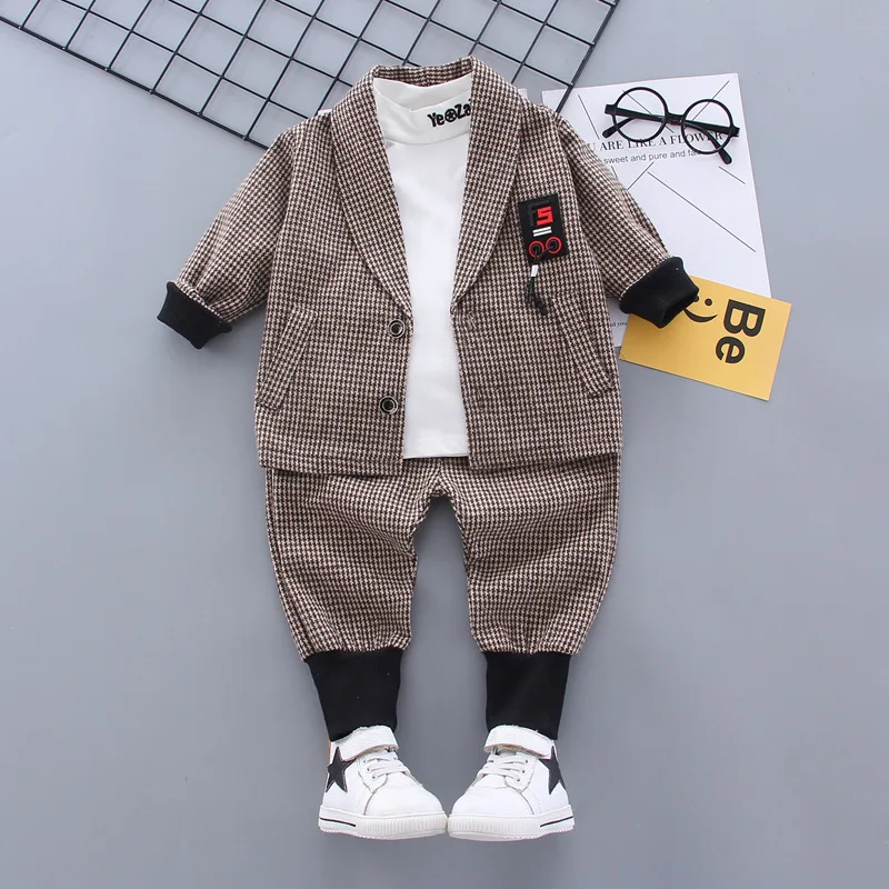 

3 Pcs Set Spring Autumn Boys Clothes Sets Cotton Casual Coat+t-shirt+pants Fashion Suits Clothing Boys Children Sport Sets