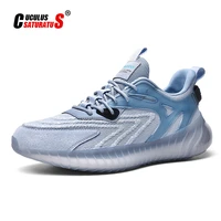 2021 mens new breathable mesh hollow reflective sports running shoes lightweight wear resistant slip height shoes