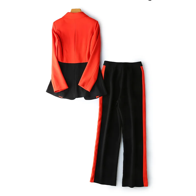 Брендовые модные Подиумные Дизайнерские офисные женские брюки комплект из 2