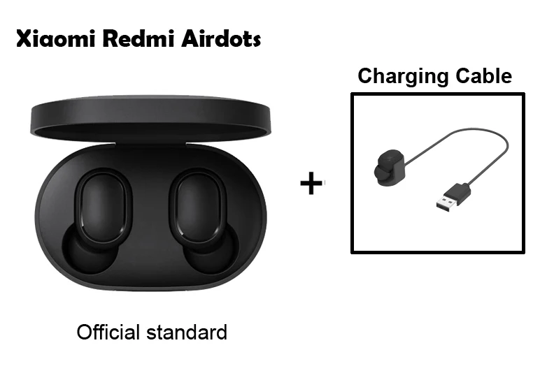 Add Charge Cable Xiaomi Redmi Airdots TWS Bluetooth наушники стерео бас Bluetooth 5,0 с микрофоном - Цвет: Add Charge Cable