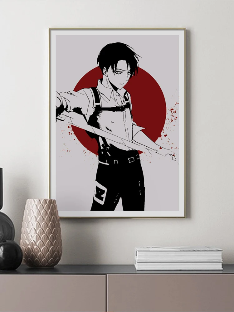 Аниме плакаты и принты Эрена атака на Титанов Jaeger Levi Ackerman настенная Картина