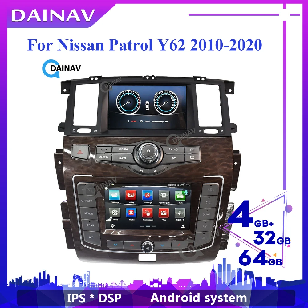 Новейший двойной экран Android автомобильное радио GPS для infiniti QX56 QX80 Nissan патруль Y62 2010