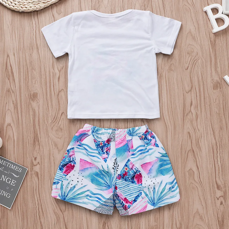 Комплекты шорт для мальчиков с принтом буквы Hello Summer белая футболка короткими