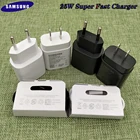 Оригинальный супербыстрый зарядный адаптер для Samsung Galaxy Note 10 S20 Plus, 25 Вт, PD зарядное устройство с USB C на USB C, кабель для A51, A71, Note 10, 20