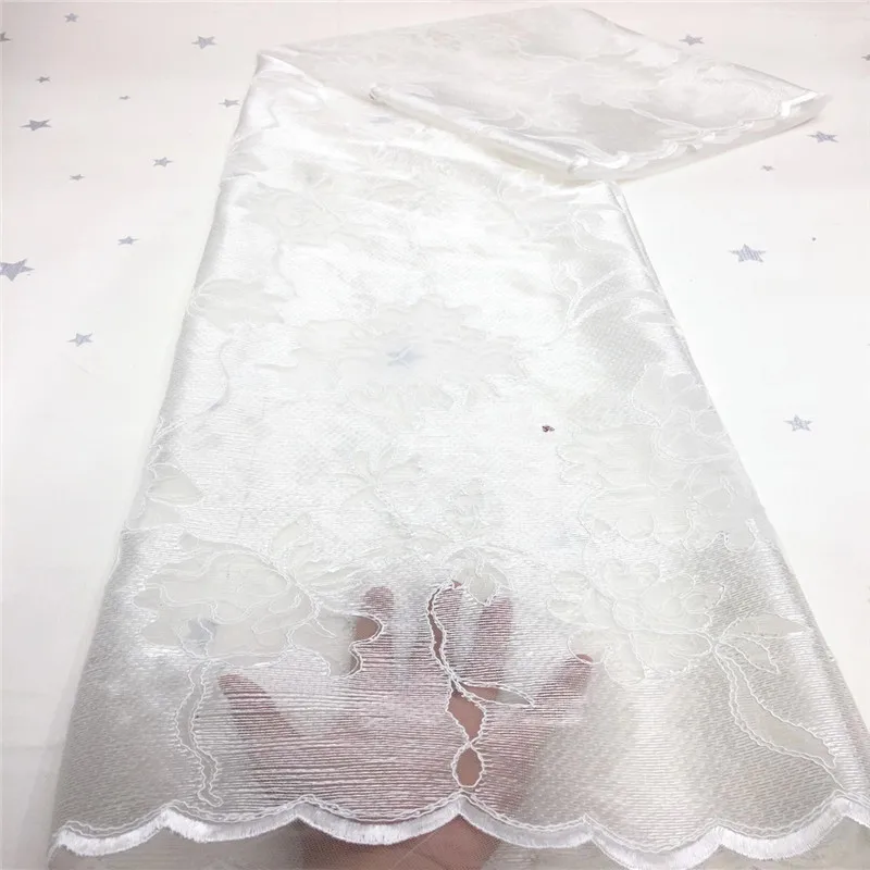 

French lace fabric high quality 2020 african tulle lace embroidered nigerian lace fabric for wedding dress 5yards x66-388