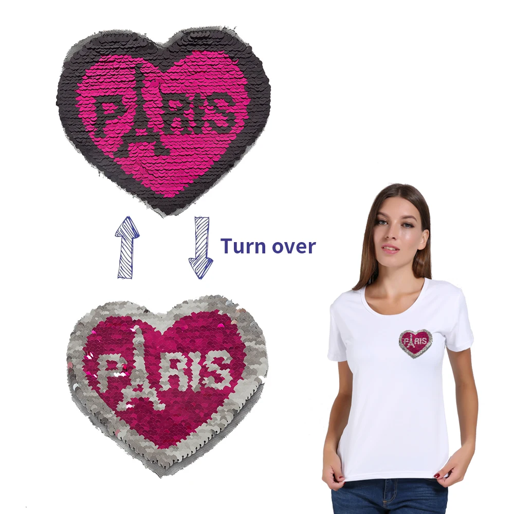 Нашивки XC маленького размера с двусторонними блестками для одежды Пришивные