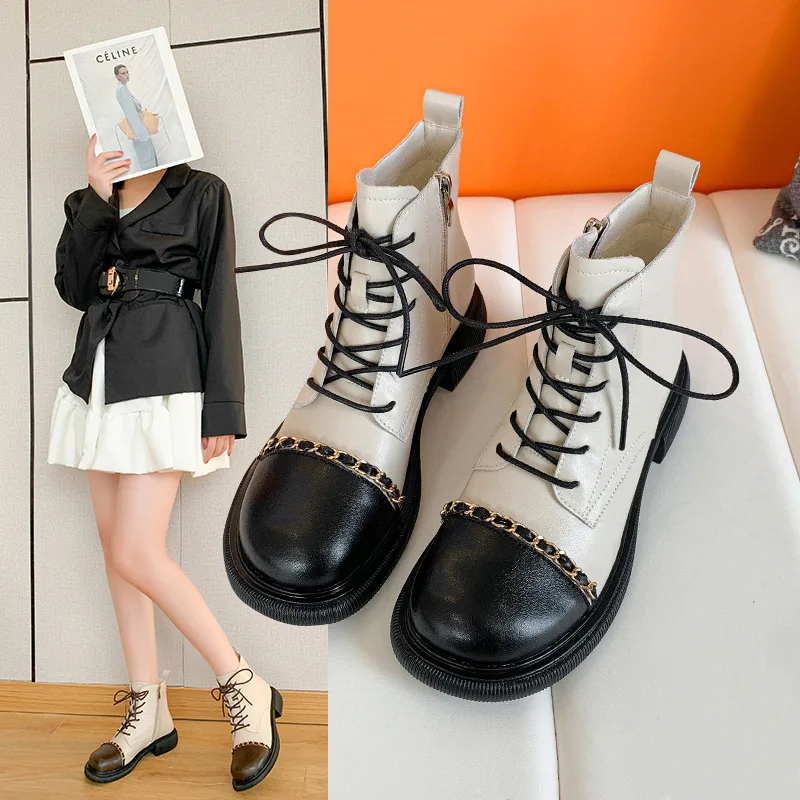 

Женские ботильоны из натуральной кожи, на каблуке и платформе