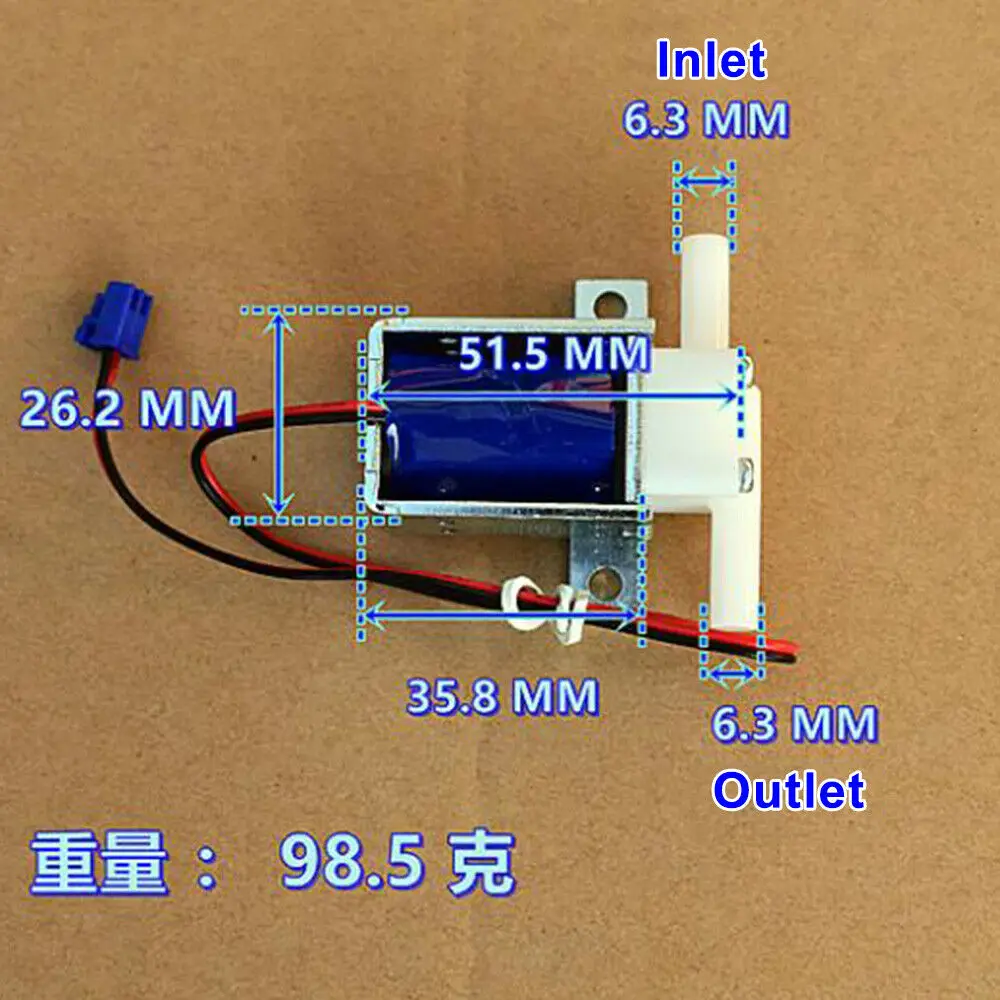 Микро Электрический электромагнитный клапан 12 В постоянного тока N/C нормально