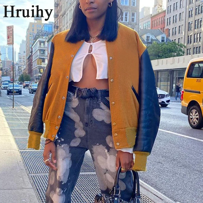 

New Winter Clothes Woman Jacket Slim Button Streetwear Patchwork Long Sleeve Coat Women Fashion Casual Pocket Mujer Chaqueta