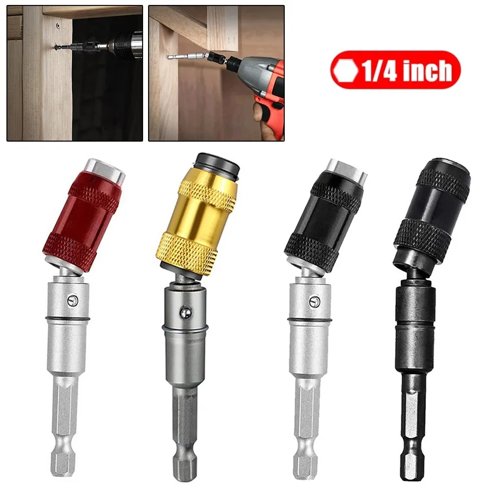 

1/4 Hex Shank Pivoting Magnetic Screw Drill Tip Quick Change Locking Bit Holder Spiral Drill Point Extension Rod