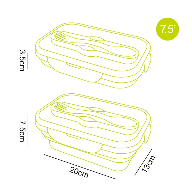 Складной силиконовый ланч бокс 900 мл|Коробки для обеда| |