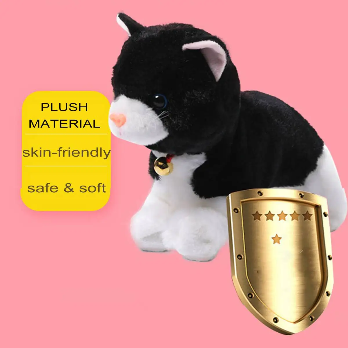 

Electronic Pets Robot Cat Kids Plush Toy Sound Control Interactive Bark Stand Walk 8 Movements Plush Cellucotton Christmas Toys