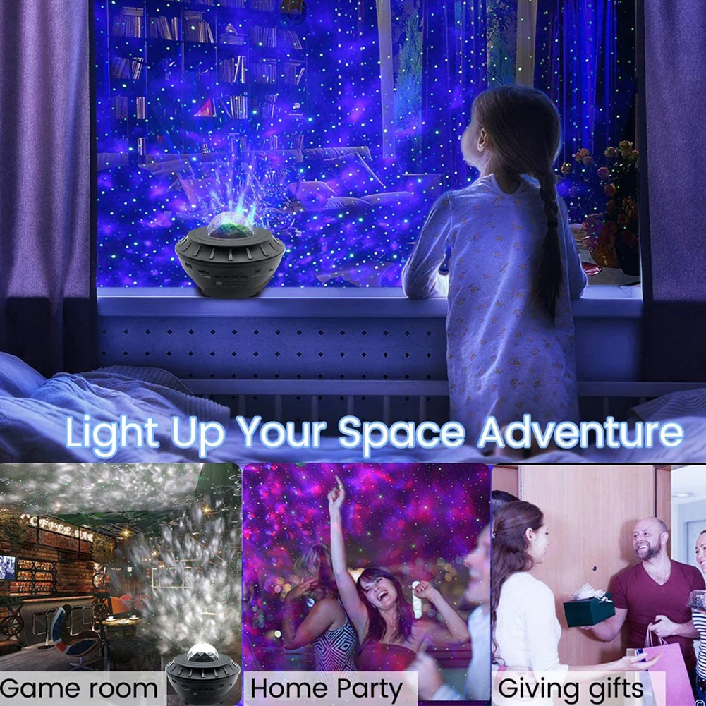 

Remote Bluetooth Voice Control LED Starry Sky Projector Night Lamp USB Music Player Laser Night Light Star Sky Projection Lamp