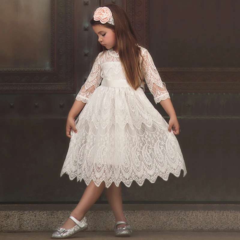 Lace Winter Girl Dress Kids Baby Girls Casual Dresses Children's Clothing Vestidos Infantis Children 2 3 4 5 6 Years | Детская