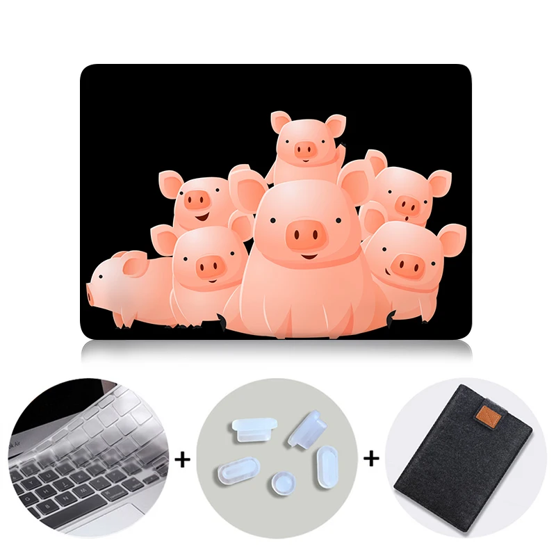 MTT чехол с мультяшными животными для Macbook Air 11 13 Pro retina 13 15 с сенсорной панелью для mac book 12 дюймов чехол для ноутбука с милым котом - Цвет: MB12