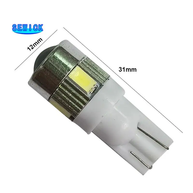 

200x Car T10 LED Bulb 6 SMD 12V White 6500K W5W LED Signal Light Auto Interior Wedge Side License Plate Lamps 5W5 194 168