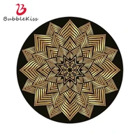 bubble kiss classical round carpet living room decoration home golden geometric flower pattern bedroom rugs child prayer rug