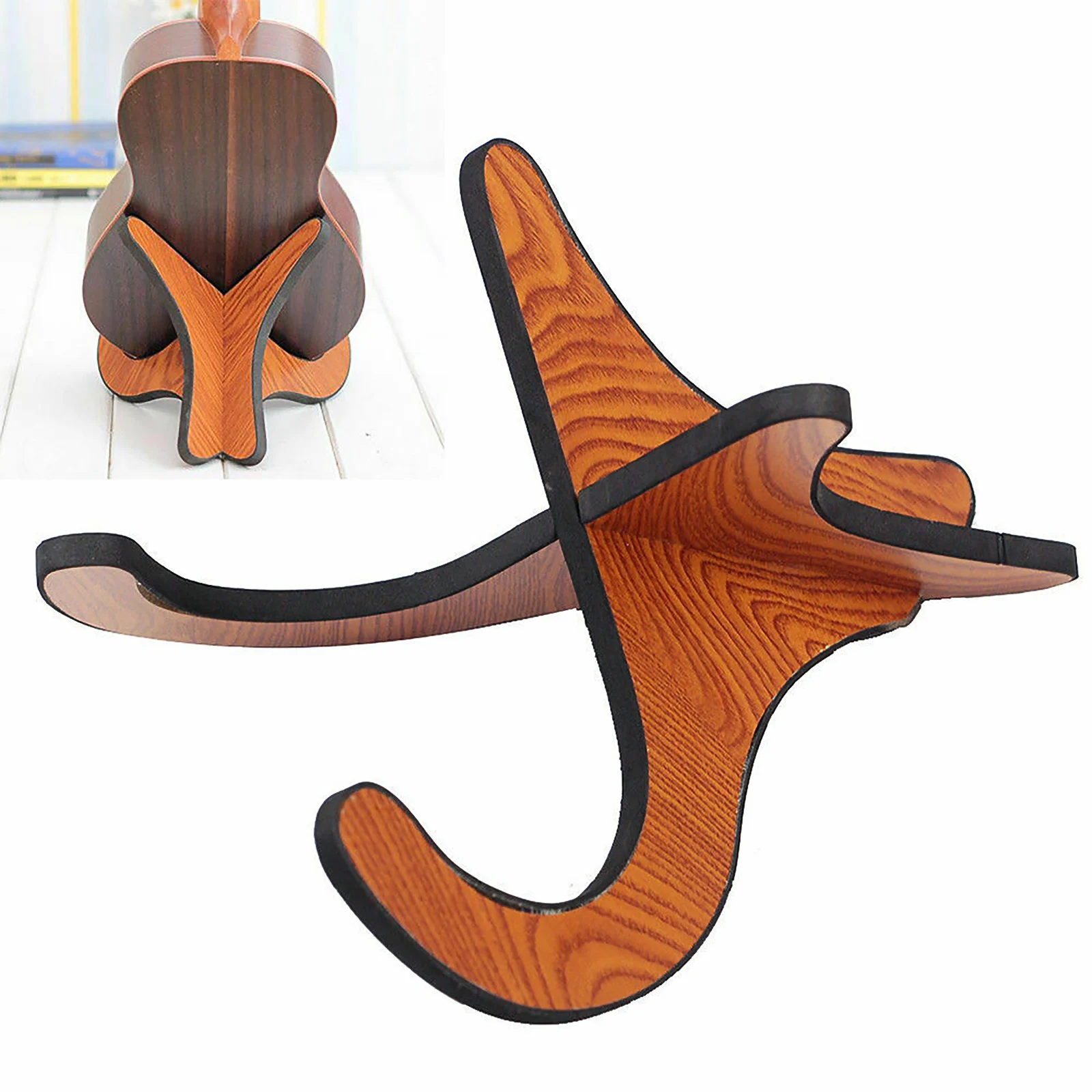 

Instrument Part Accessori Guitar Stand Portable Wooden Foldable Holder Stand Vertical Ukulele Display Stand Rack Musical Strings