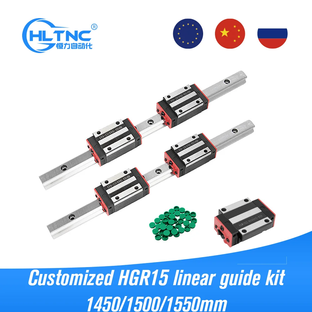 

Быстрая доставка 2 шт. HGR15 линейная направляющая 1450 мм 1500 мм 1550 мм + 4 шт. линейный блок перевозки HGH15CA /flang HGW15CC HGH15 CNC части