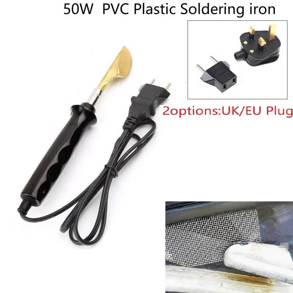 

50W Electric Soldering Iron Small Iron With Plastic Handle Flat Tip For Smoothing Sofa Leather Shoes Clothes Ironing Repair Tool